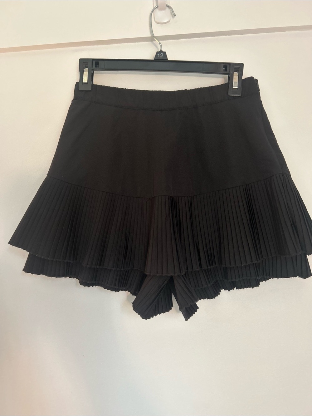 Zara Black Pleated Double Tiered Skort Size  5/ S